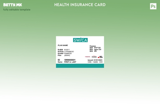 Модерен стил Шаблон за картичка за здравствено осигурување во Швајцарија